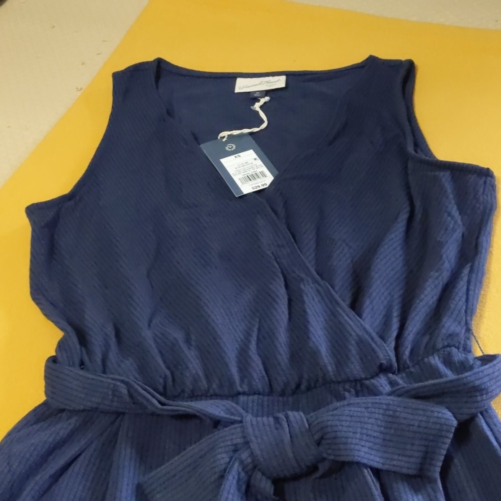 Universal Thread jumpsuit navy black pinstripe